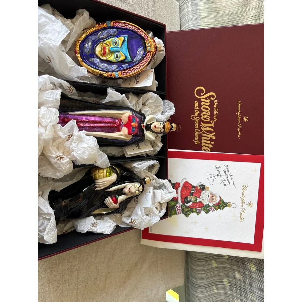 Christopher Radko Signed Limited Edition Disney Snow White Ornament Set Box